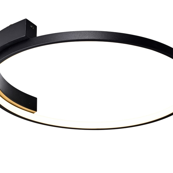 Plafon Moderno Redondo Preto 50cm Led 25w 3000k Bivolt 14578-