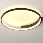 Plafon Moderno Redondo Preto 50cm Led 25w 3000k Bivolt 14578-