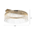 Plafon Nordecor Gouli 2894 50cm Led Bivolt Ouro Brilho Ouro B