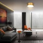 Plafon Painel De Sobrepor Redondo 35cm P/ 3 Lâmpadas E27 Dour