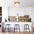 Plafon Painel De Sobrepor Redondo 35cm P/ 3 Lâmpadas E27 Dour