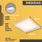 Plafon Painel Embutir De Led Quadrado 18w 4000k Recuado Bivol