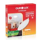 Plafon Painel Redondo Embutir 36w 40cm Branco Frio 6500k