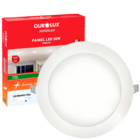 Plafon Painel Redondo Embutir 36w 40cm Branco Frio 6500k