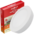 Plafon Painel Redondo Sobrepor 36w 40cm Branco Quente 2700k