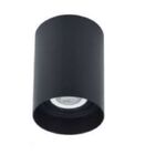 Plafon Par20 Simles Cilíndrico Preto Em Abs 10,5x15cm