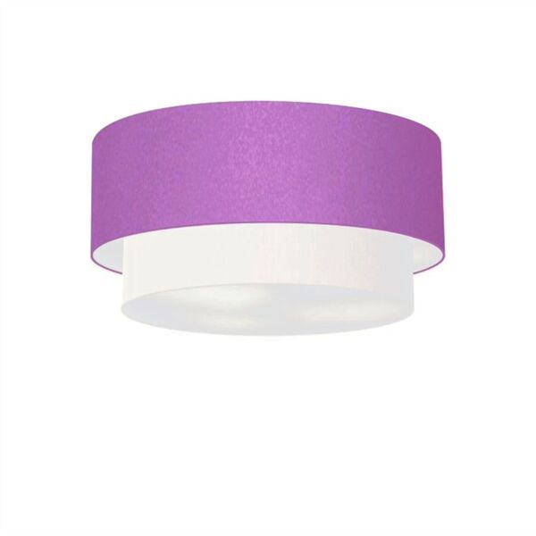 Plafon Para Sala Cilíndrico Sl-3062 Cúpula Cor Lilás Branco