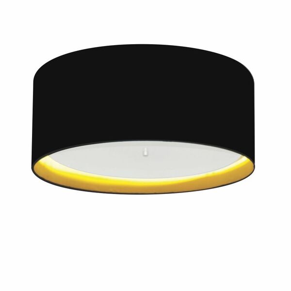 Plafon Para Sala Cilíndrico Sl-3161 Cúpula Cor Preto Amarelo