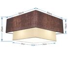 Plafon Para Sala Quadrado Sl-3022 Cúpula Cor Café Bege