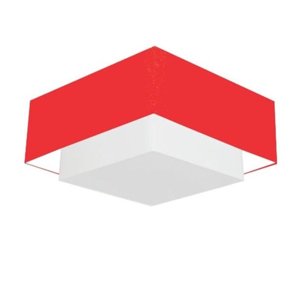 Plafon Para Sala Quadrado Sl-3022 Cúpula Cor Vermelho