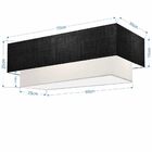 Plafon Para Sala Retangular Sl-3044 Cúpula Cor Preto Branco