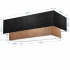 Plafon Para Sala Retangular Sl-3071 Cúpula Cor Preto Palha