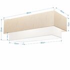 Plafon Para Sala Retangular Sl-3072 Cúpula Cor Linho Bege Bra
