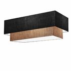 Plafon Para Sala Retangular Sl-3072 Cúpula Cor Preto Palha