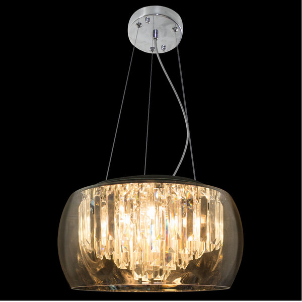 Plafon Pendente Lustre Cristal K9 40cm Bella Iluminação Hu644