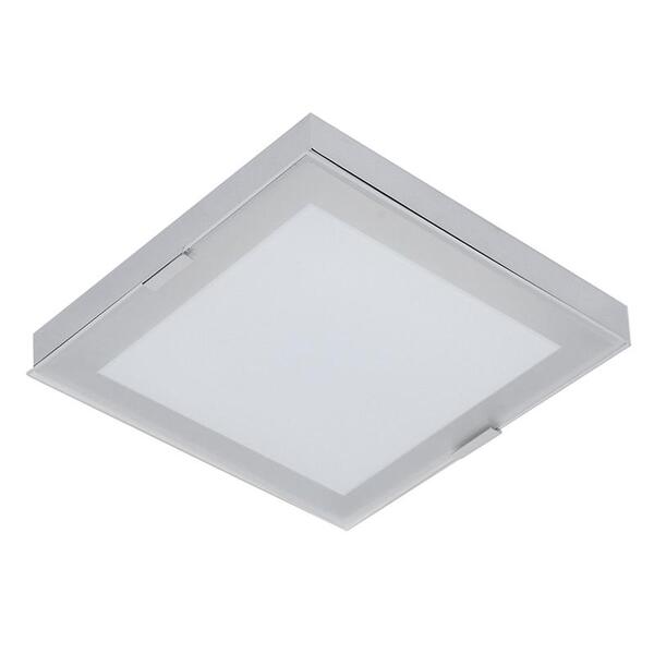 Plafon Prata E Branco Em Metal E Vidro Bella Com Led Integrad