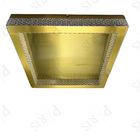 Plafon Quadrado Cristais Dourado 40cm Led 40w 3000k Bivolt 14