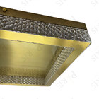 Plafon Quadrado Cristais Dourado 40cm Led 40w 3000k Bivolt 14