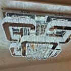 Plafon Quadrado De Cristais 50cm Led 72w 3 Em 1 Bivolt