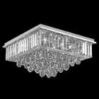 Plafon Quadrado De Cristais Transparente 50cm Led 36w 3 Em 1