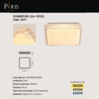 Plafon Quadrado De Cristal Acrílico Branco 28cm Led 20w 3 Em