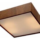 Plafon Quadrado Em Madeira 30 X 30 Cm Luminária Spot De Sobre