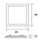 Plafon Quadrado Embutir 32w Preto Branco Neutro 4100k