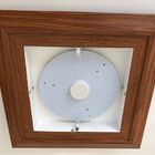 Plafon Quadrado Led 18w Frio 36cm Vidro E Madeira Madelustre