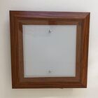 Plafon Quadrado Led 18w Quente 36cm Vidro E Madeira Madelustre