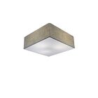 Plafon Quadrado Md-3000 Cúpula Em Tecido 25x25cm Rústico Cinz