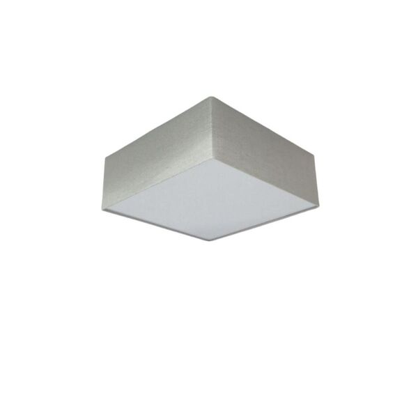 Plafon Quadrado Md-3000 Cúpula Em Tecido 25x25cm Rústico Cinz