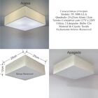 Plafon Quadrado Md-3000 Cúpula Em Tecido 25x25x12cm Linho Beg