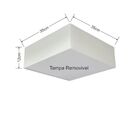 Plafon Quadrado Md-3001 Cúpula Em Tecido 35x35x12cm Branco -
