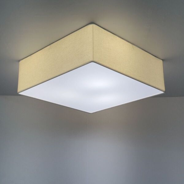 Plafon Quadrado Md-3002 Cúpula Em Tecido 50x50x15cm Algodão C