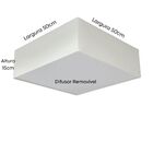 Plafon Quadrado Md-3002 Cúpula Em Tecido 50x50x15cm Branco -
