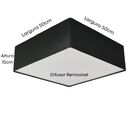 Plafon Quadrado Md-3002 Cúpula Em Tecido 50x50x15cm Preto - B
