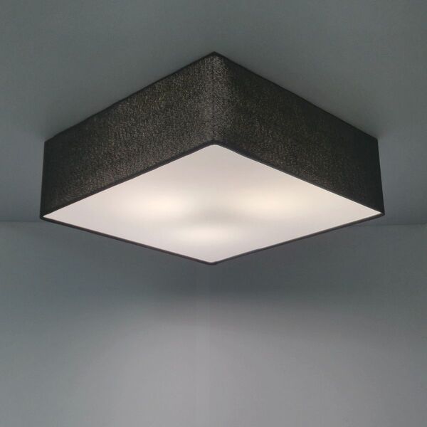 Plafon Quadrado Md-3002 Cúpula Em Tecido 50x50x15cm Preto - B