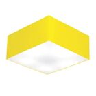 Plafon Quadrado Md-3012 Cúpula Em Tecido 21/50x50cm Amarelo -