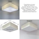 Plafon Quadrado Md-3050 Cúpula Em Tecido 40x40x12cm Linho Beg