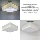 Plafon Quadrado Md-3051 Cúpula Em Tecido 15/45x45cm Branco -