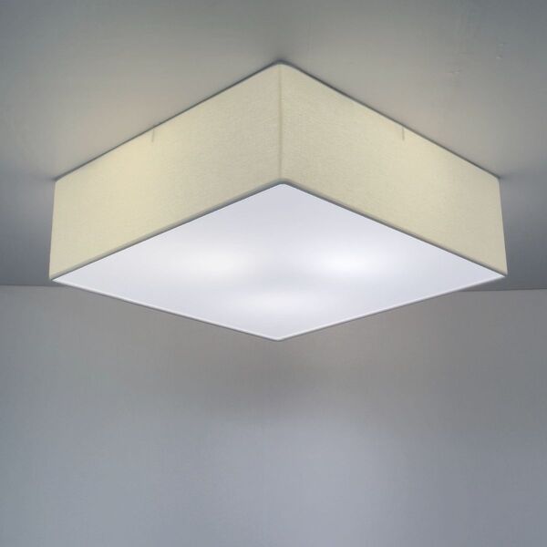 Plafon Quadrado Md-3051 Cúpula Em Tecido 15/45x45cm Branco -