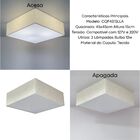 Plafon Quadrado Md-3051 Cúpula Em Tecido 15/45x45cm Linho Beg