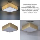 Plafon Quadrado Md-3051 Cúpula Em Tecido 15/45x45cm Palha - B