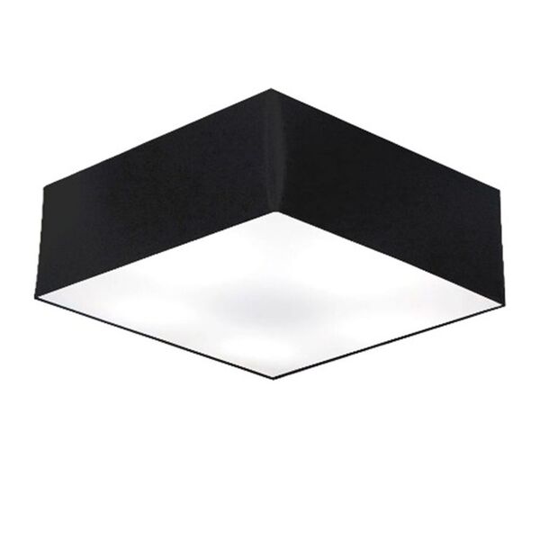 Plafon Quadrado Md-3056 Cúpula Em Tecido 15/70x70cm Preto - B