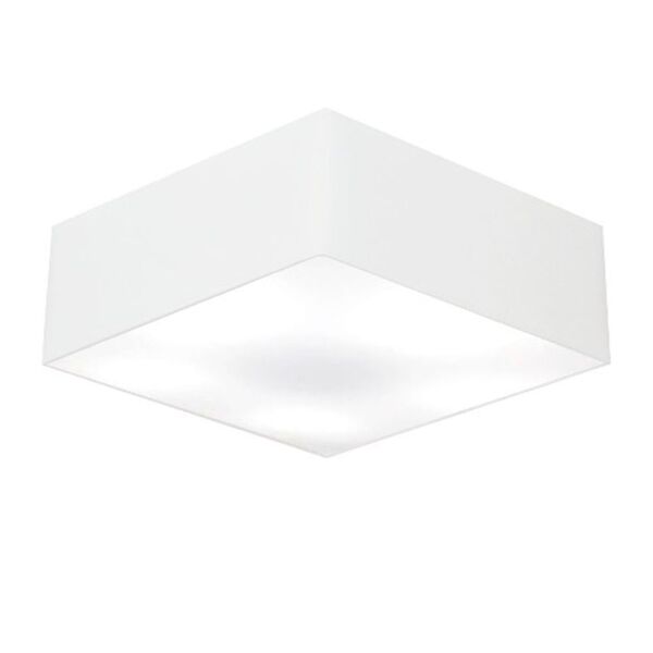 Plafon Quadrado Md-3059 Cúpula Em Tecido 15/80x80cm Branco -