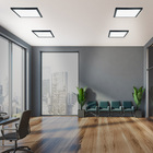 Plafon Quadrado Sobrepor 32w Preto Branco Neutro 4100k