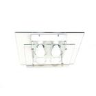 Plafon Quadrado Vidro Duplo Transparente Living 40x40 Cm Para