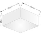 Plafon Quadrado Vivare Md-3053 Cúpula Em Tecido 21/60x60cm -