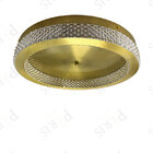 Plafon Redondo Cristais Dourado 40cm Led 32w 3000k Bivolt 145