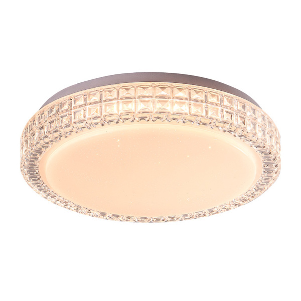 Plafon Redondo De Cristal Acrílico Branco 28cm Led 20w 3 Em 1